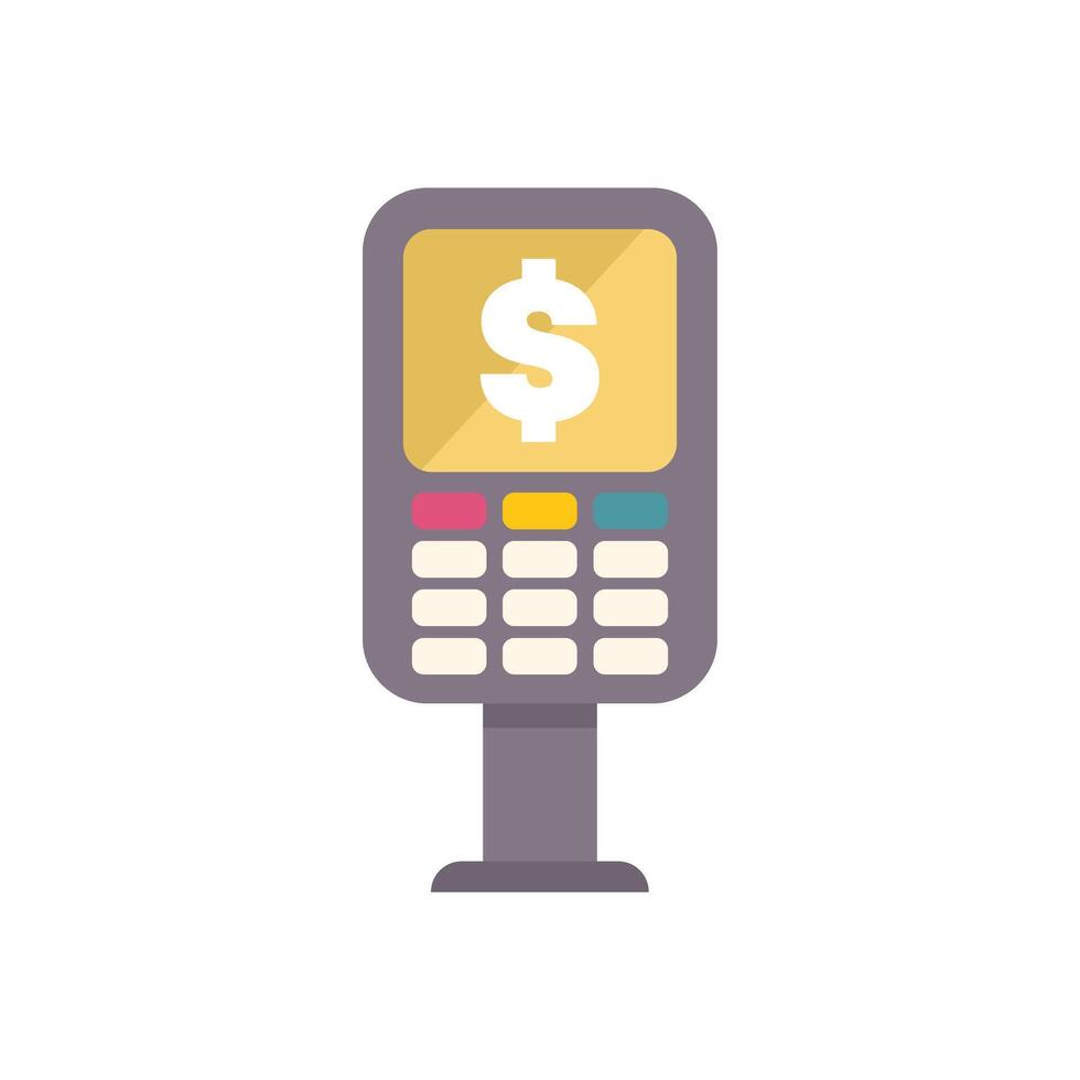 Point of sale terminal displaying payment amount for contactless payment vector