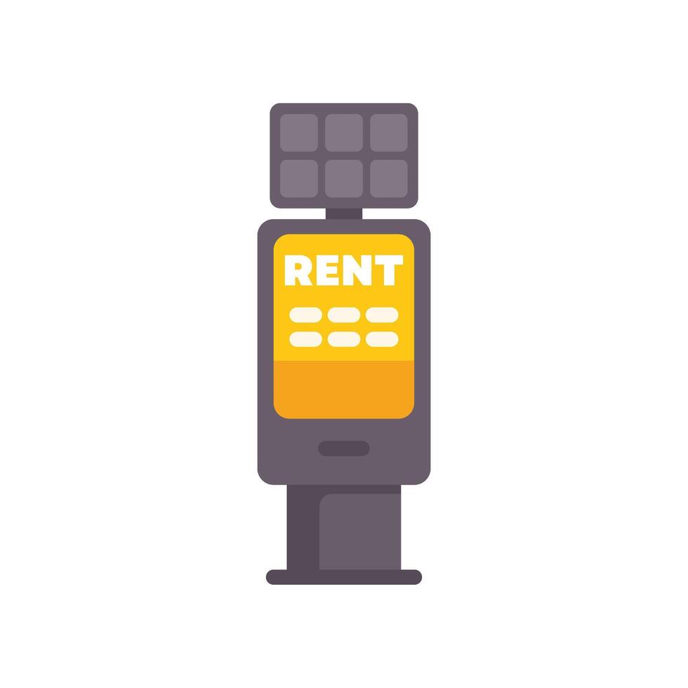 Solar powered digital display showing rent offering using modern technology vector