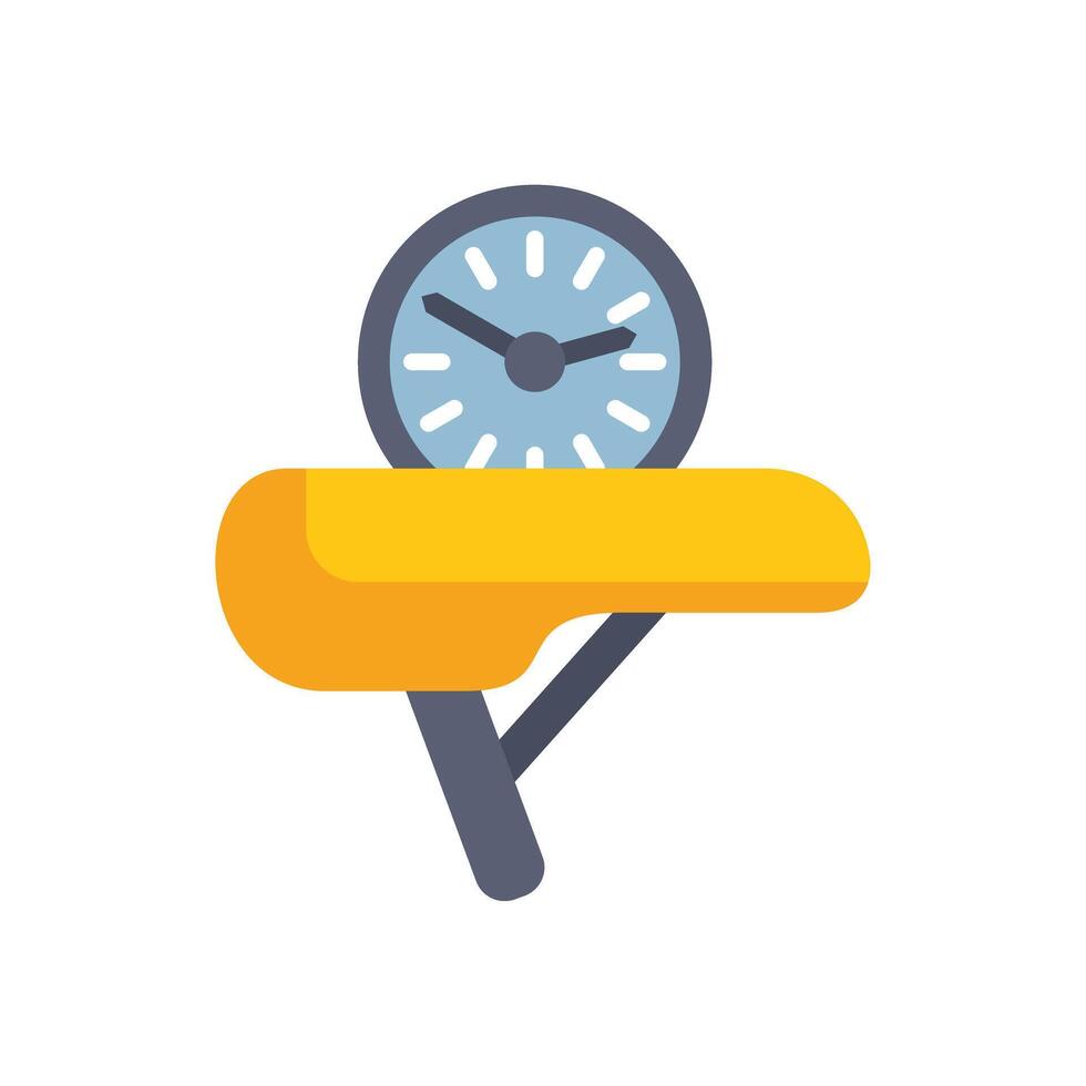 Clock is ticking on bike seat showing time limit concept vector