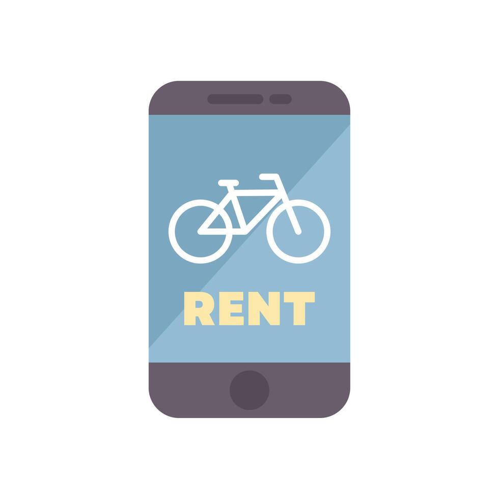 Smartphone app showing bike rental service interface vector