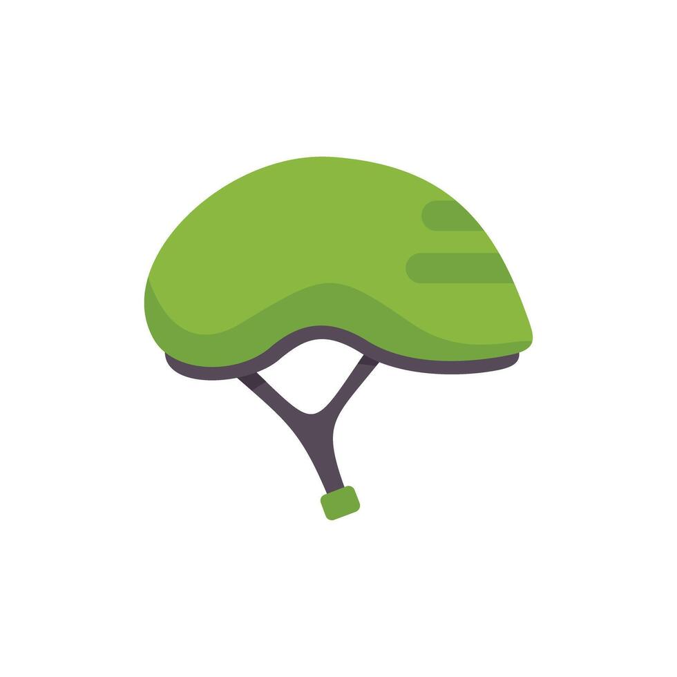 Green bicycle helmet protecting your head while cycling vector
