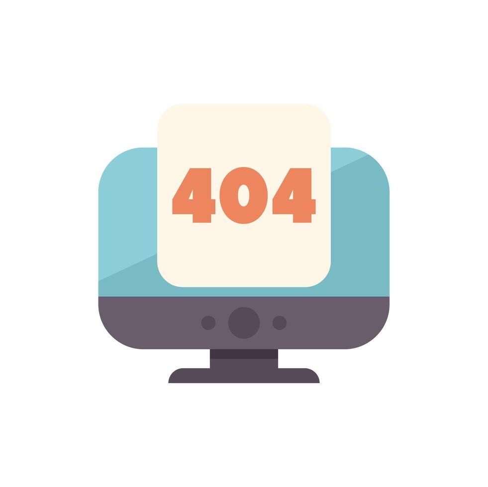 Desktop computer showing 404 error message on screen vector