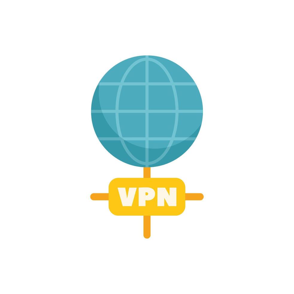 Globe holding vpn sign indicating virtual private network connection vector