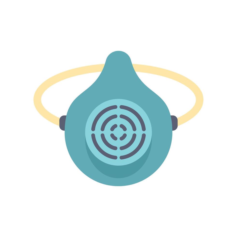 Blue respirator mask protecting from virus and pollution vector