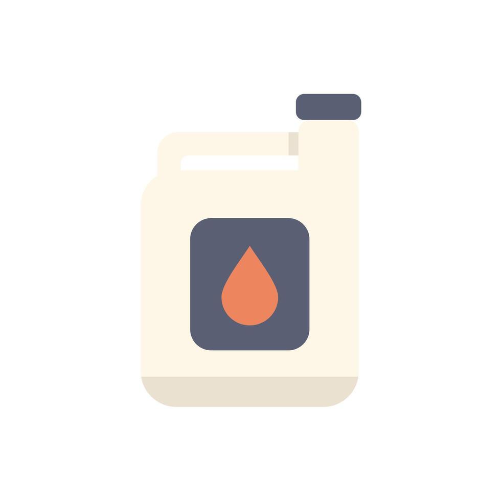 White plastic jerrycan with red drop is standing on white background vector