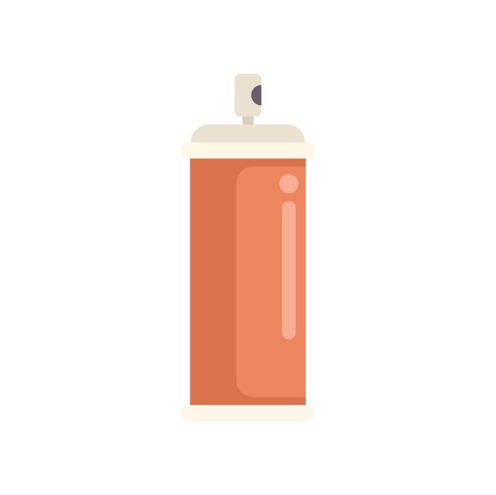 Orange spray paint can standing up on white background vector
