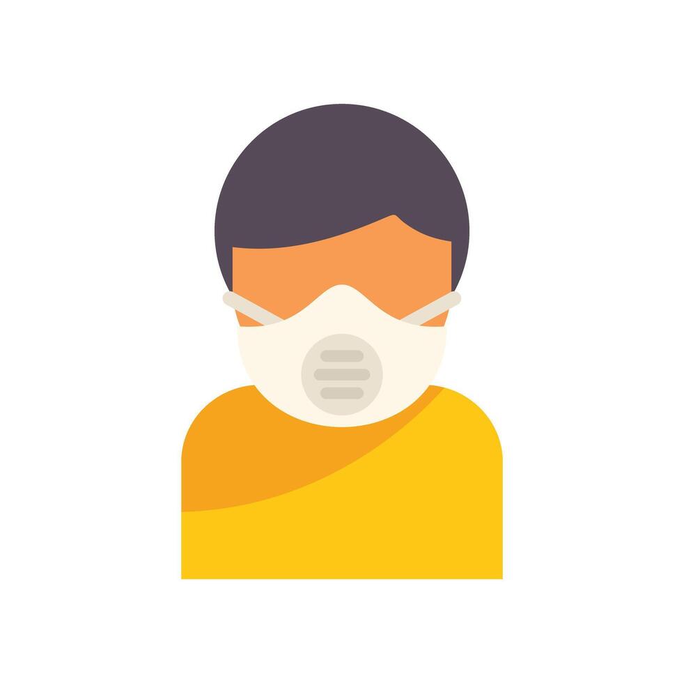 Construction worker wearing a protective mask for safety vector