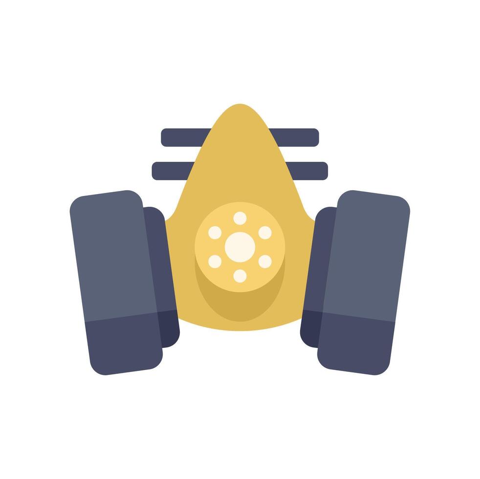 Yellow respirator mask protecting from toxic fumes vector