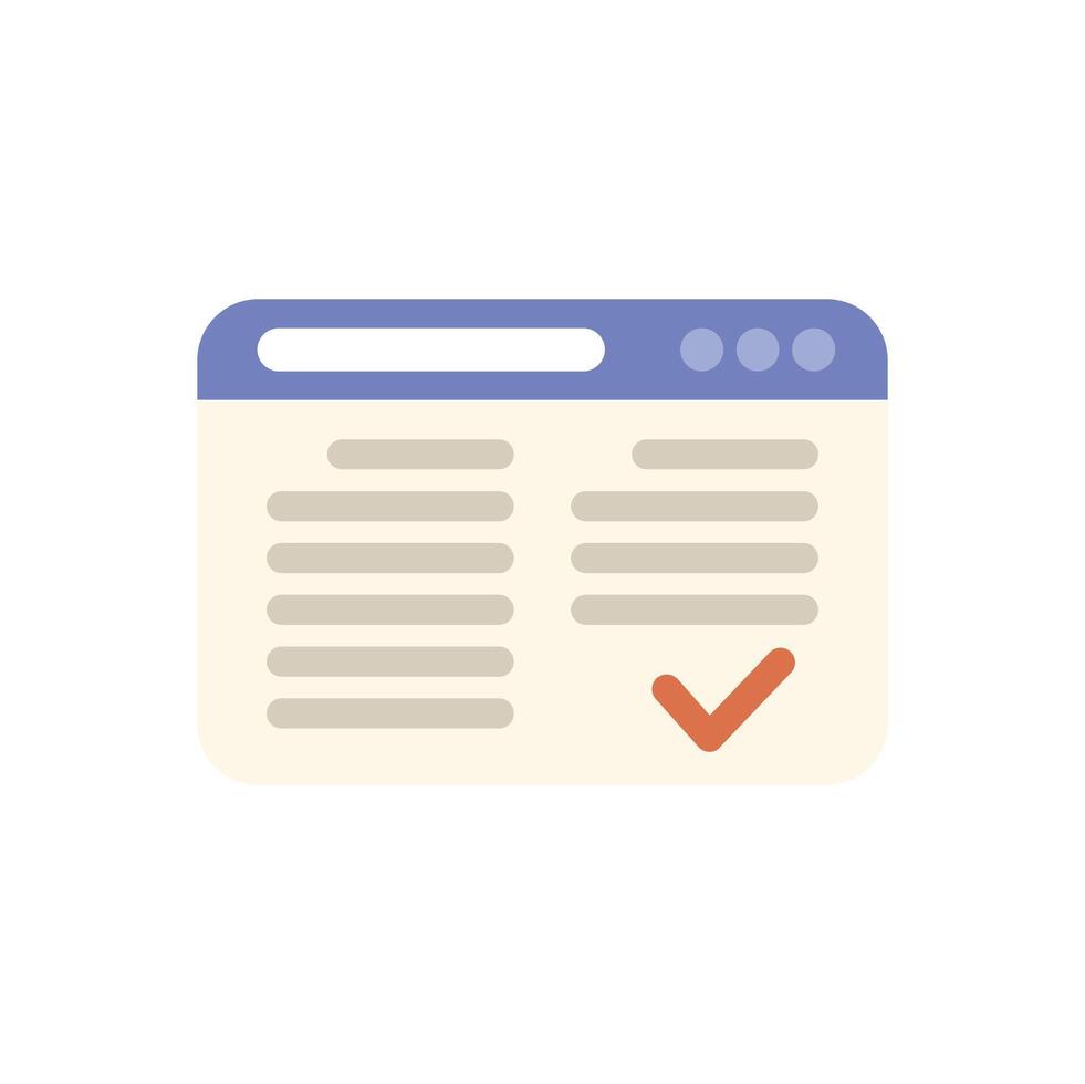 Browser window confirming the completion of an online task vector