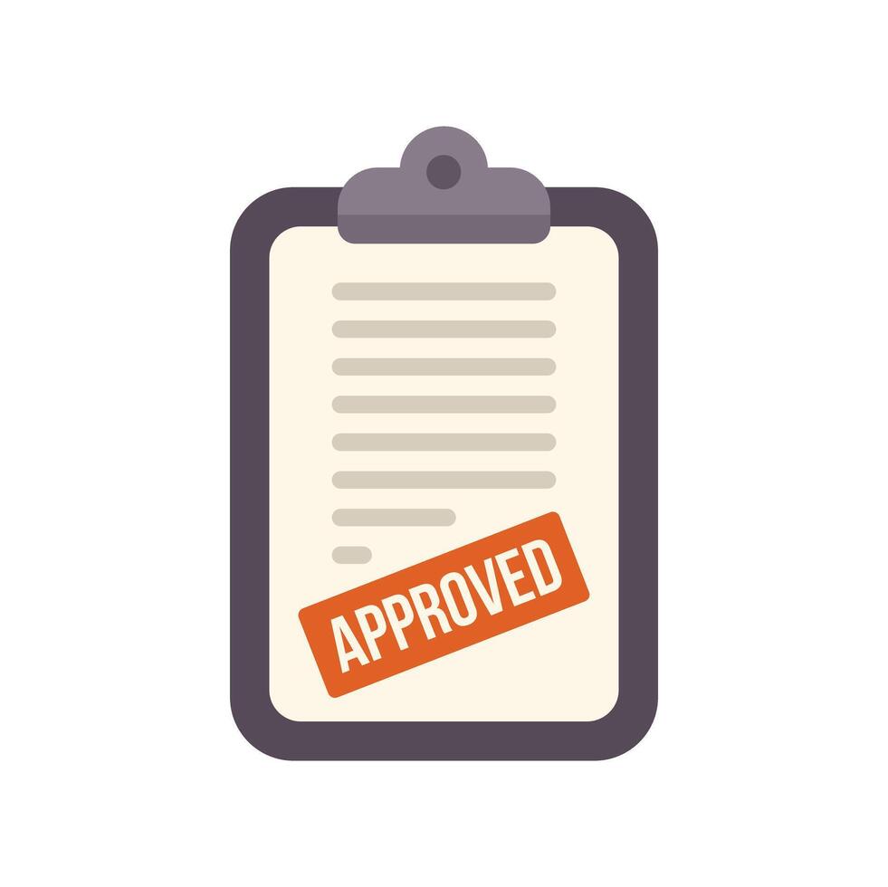 Clipboard showing approved document for business agreement vector