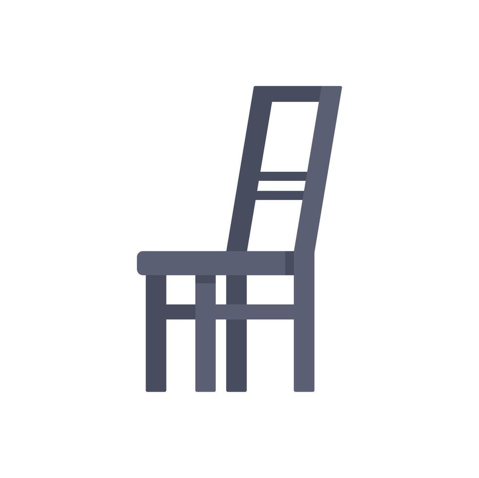 Simple gray chair illustration standing on white background vector
