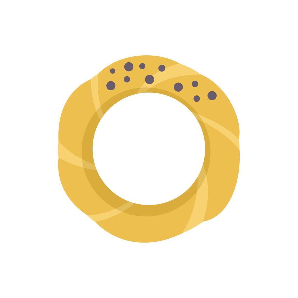 Turkish simit bread covered with sesame seeds vector illustration