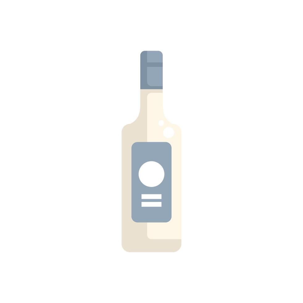 Bottle of liquor with blank label standing on white background vector
