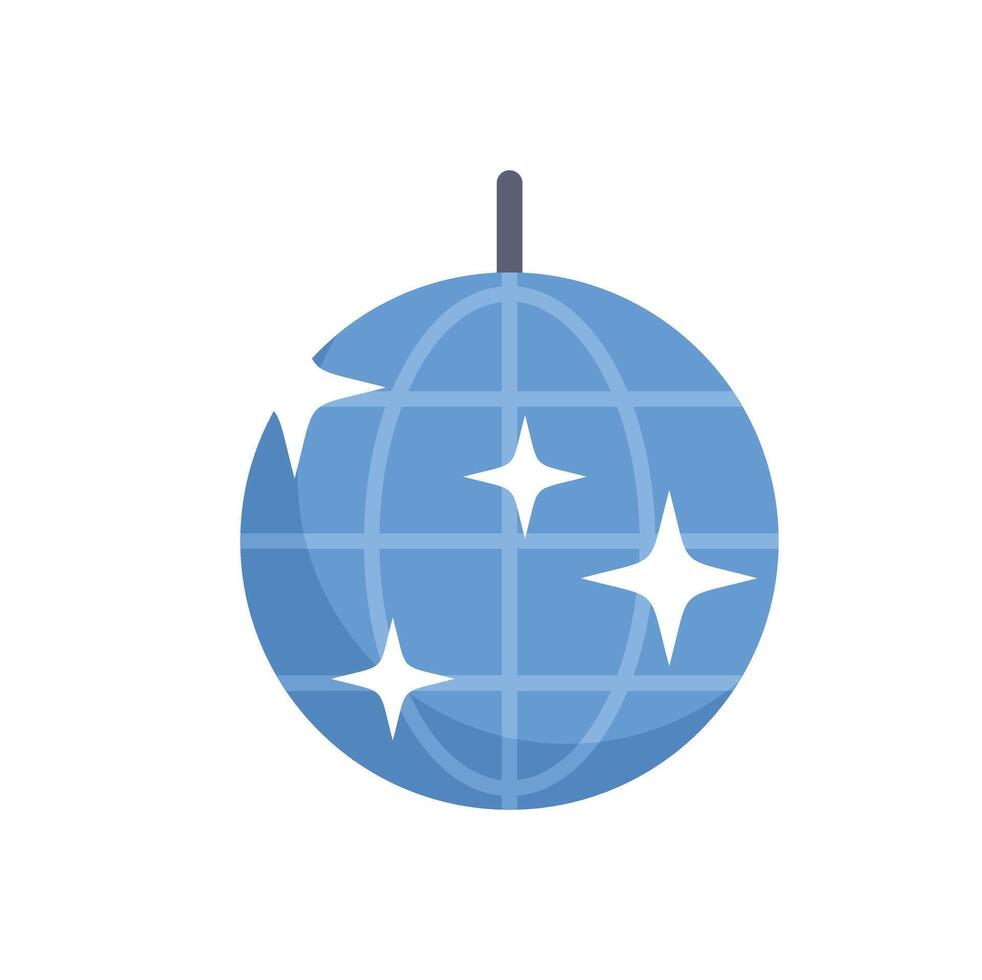 Blue disco ball shining with bright lights vector