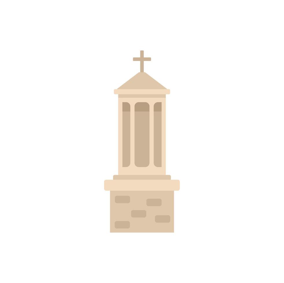 Stone shrine building standing with cross on top vector