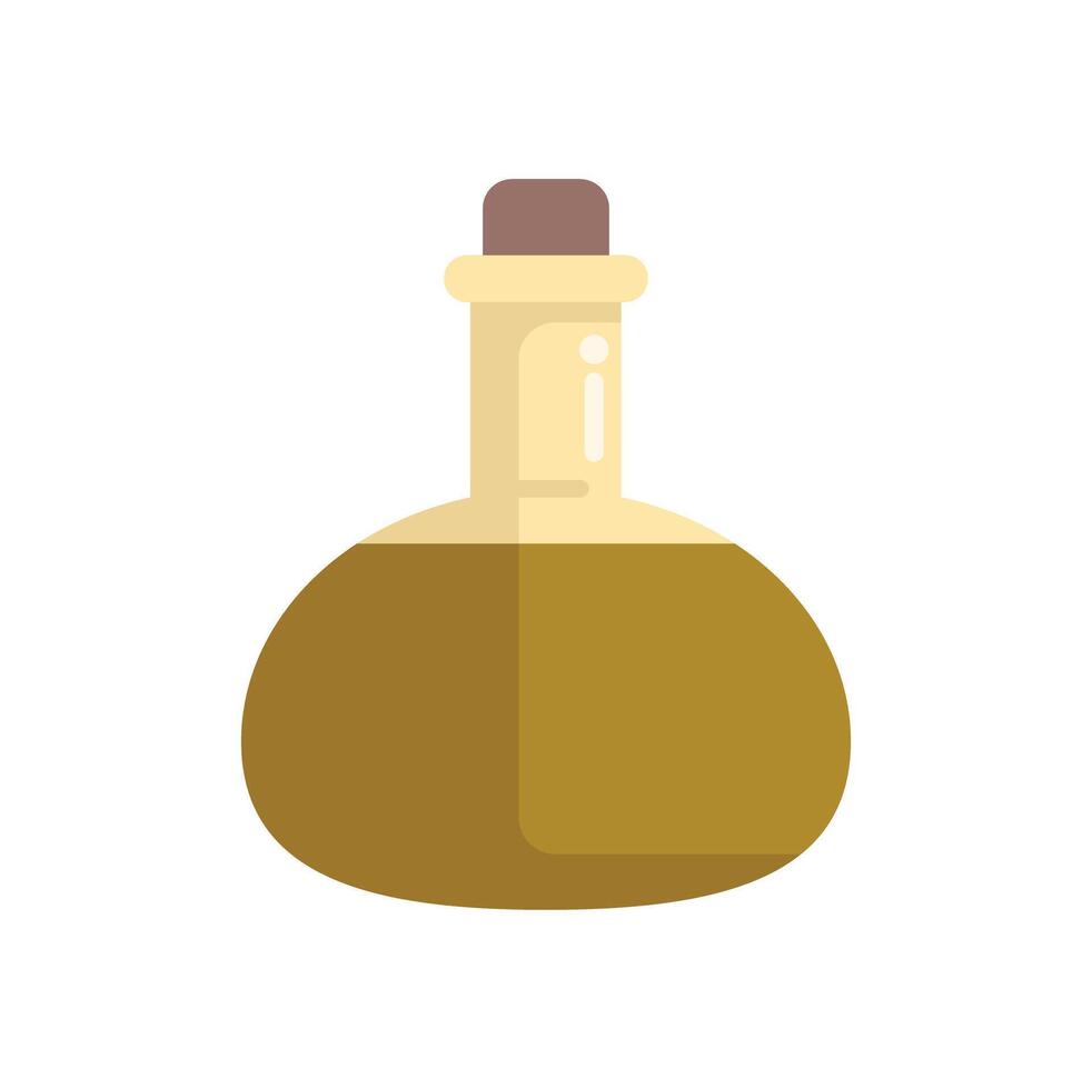 Round bottom flask containing yellow liquid illustration vector