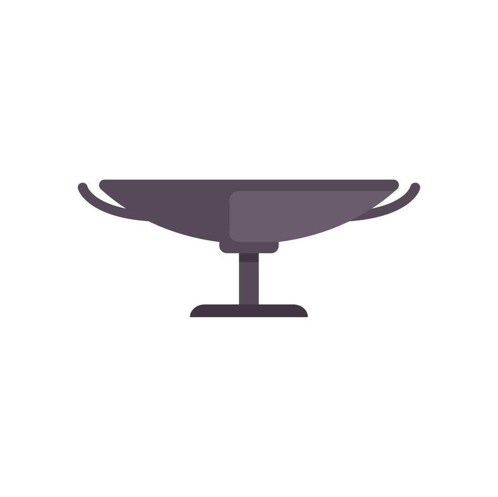 Large empty round brazier standing on a tripod for cooking plov or other dishes on fire vector