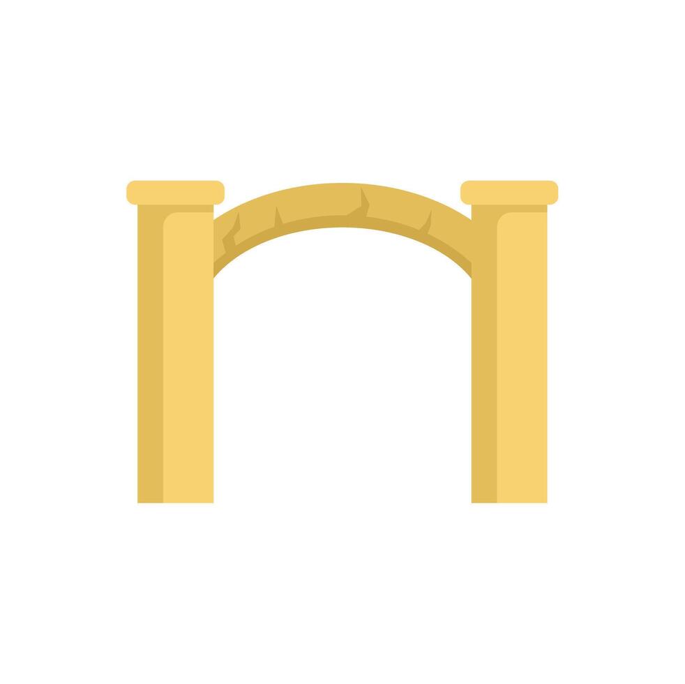 Yellow stone archway connecting two pillars vector