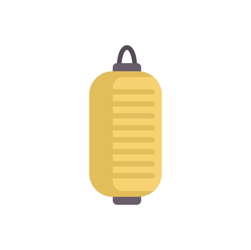 Yellow paper lantern hanging and illuminating the night vector