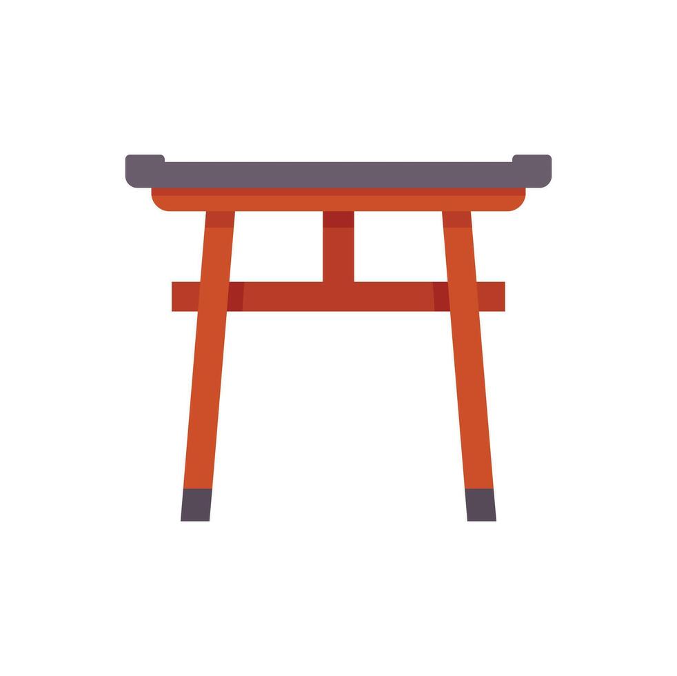 Traditional japanese torii gate standing on white background vector