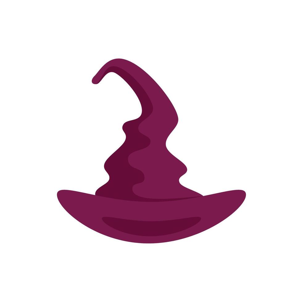 Purple witch hat pointing up representing halloween costume vector