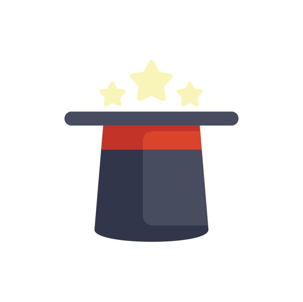 Magic hat floating with stars appearing cartoon style vector