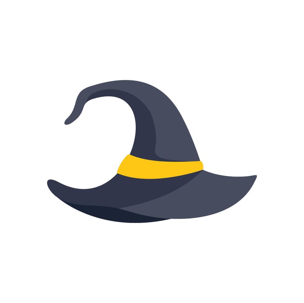 Cartoon witch hat with a yellow buckle, perfect for halloween projects vector