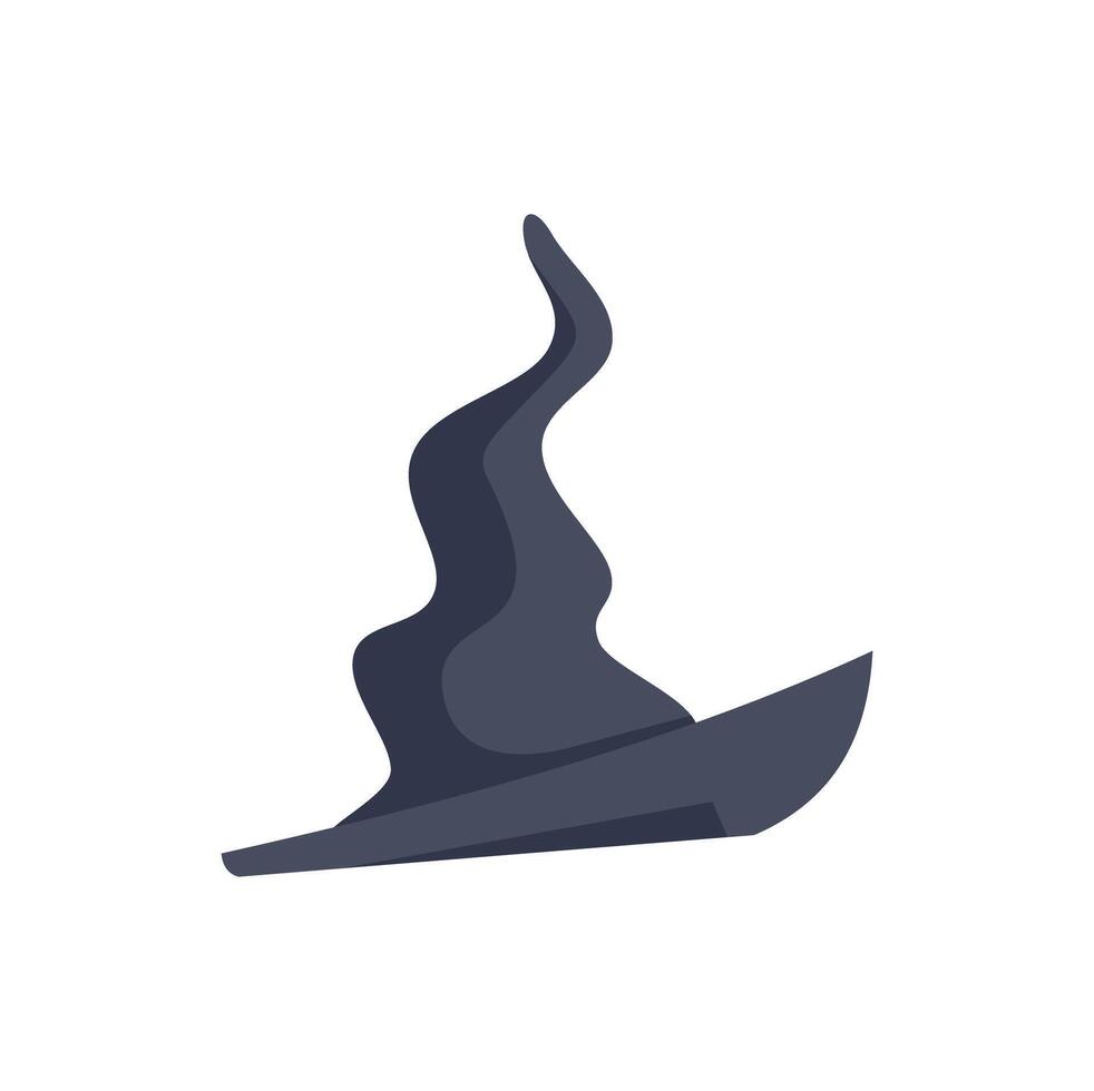 Dark blue witch hat floating on white background vector