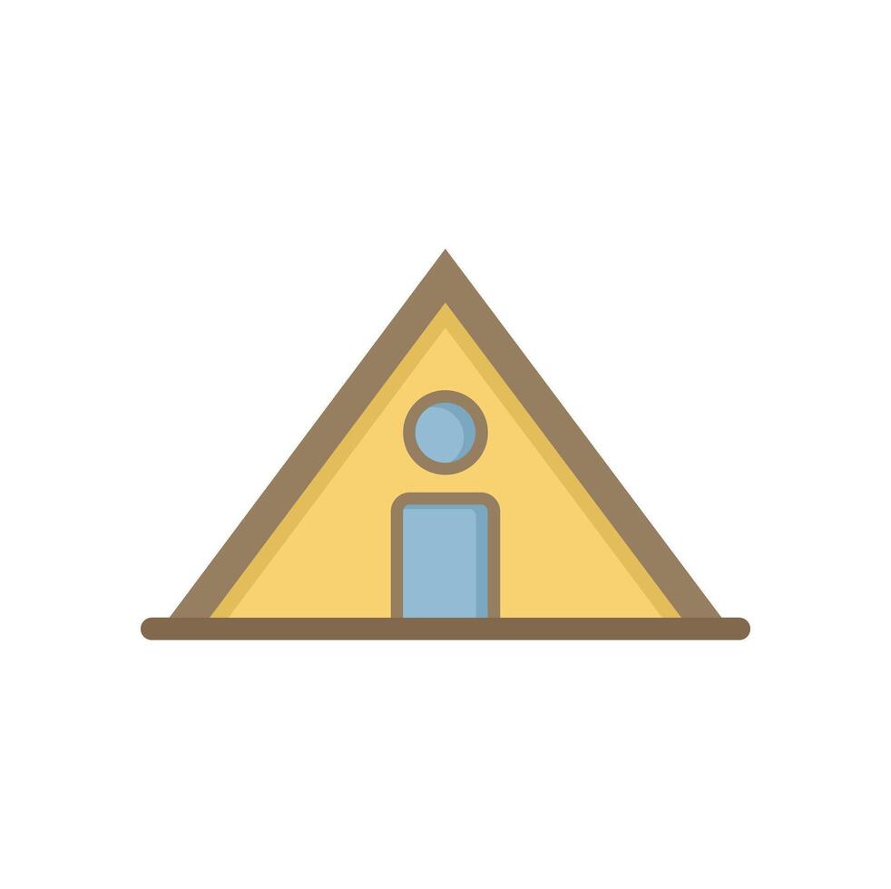 Small modern a frame cabin depicting minimalist lifestyle vector