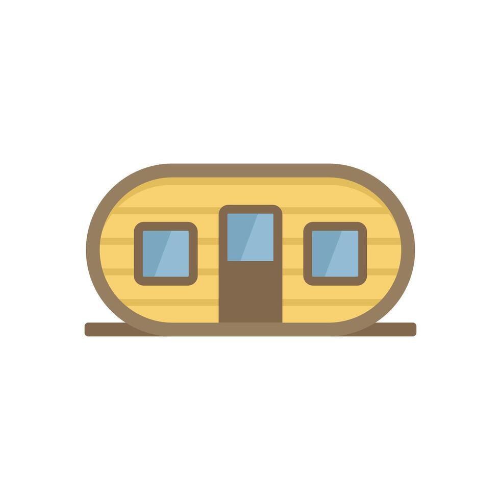 Modern tiny house offering minimalistic living in nature vector