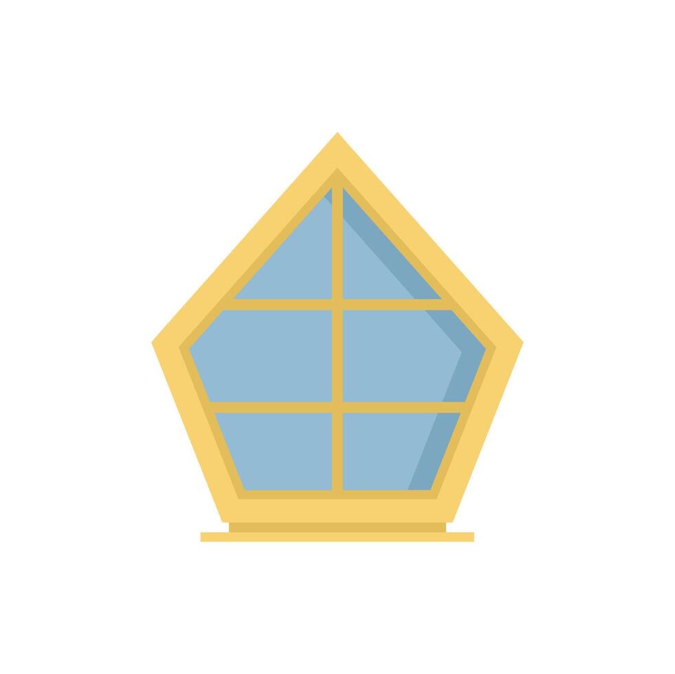 Pentagonal attic window providing light to the room vector