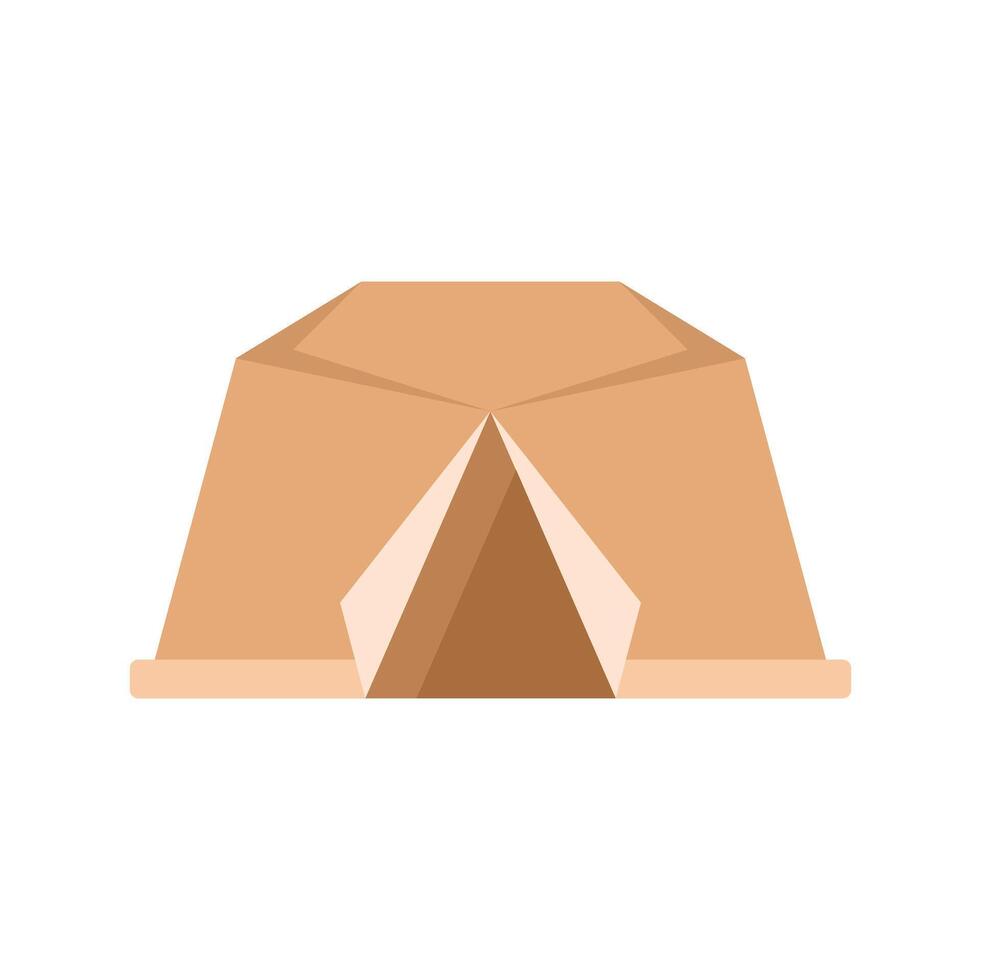 Camping tent standing on the ground representing summer vacation vector