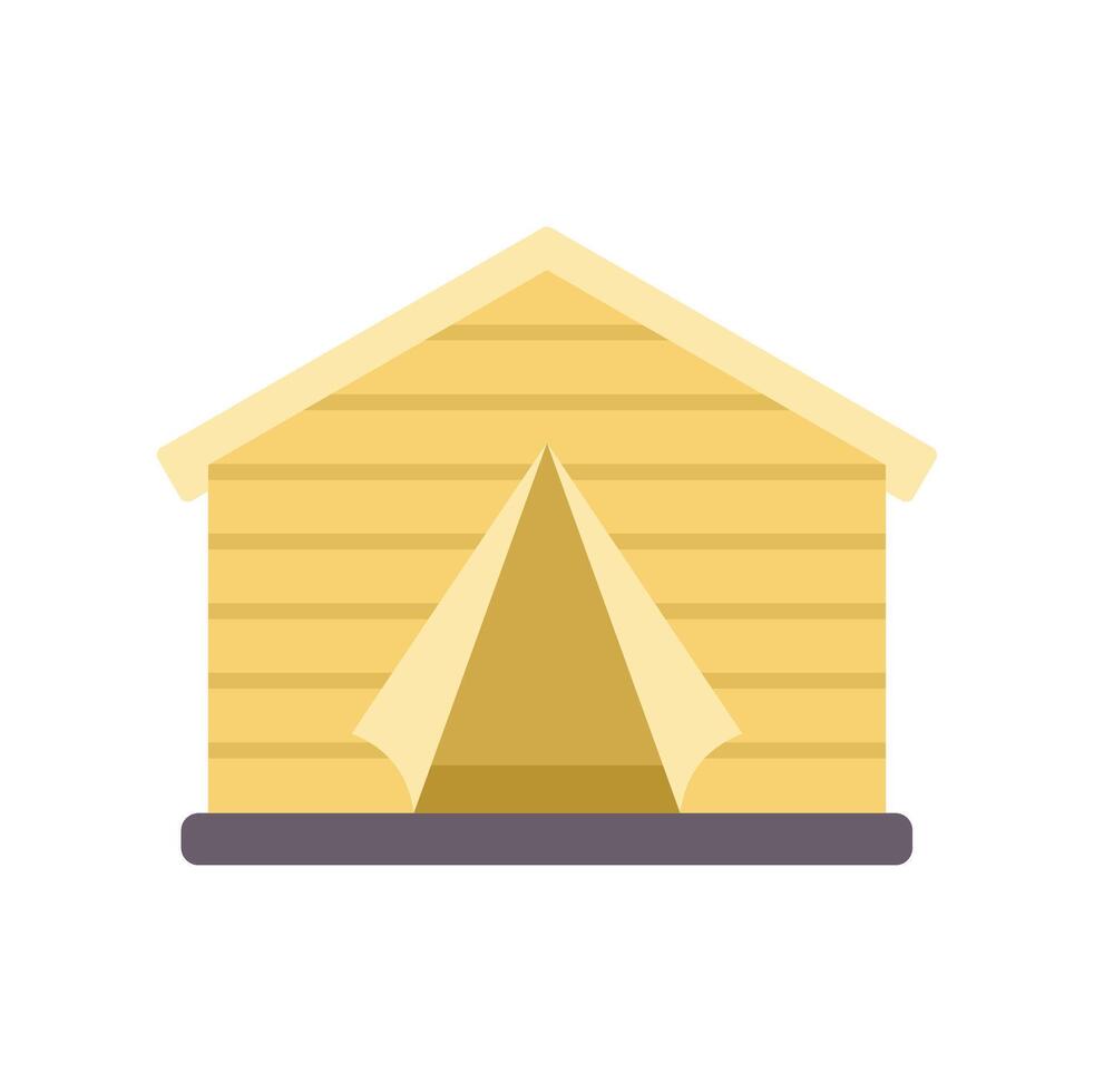 Wooden tourist cabin combining camping with comfort of home vector