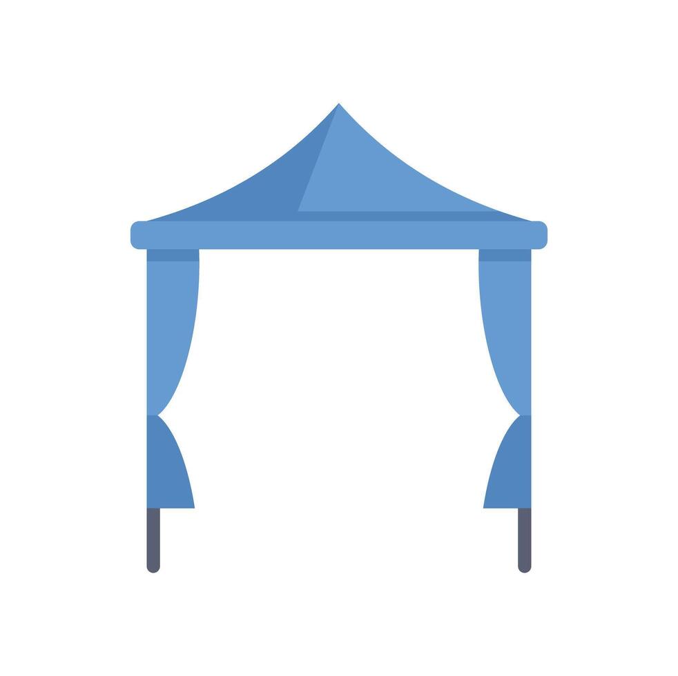 Blue event tent providing shelter from sun and rain vector