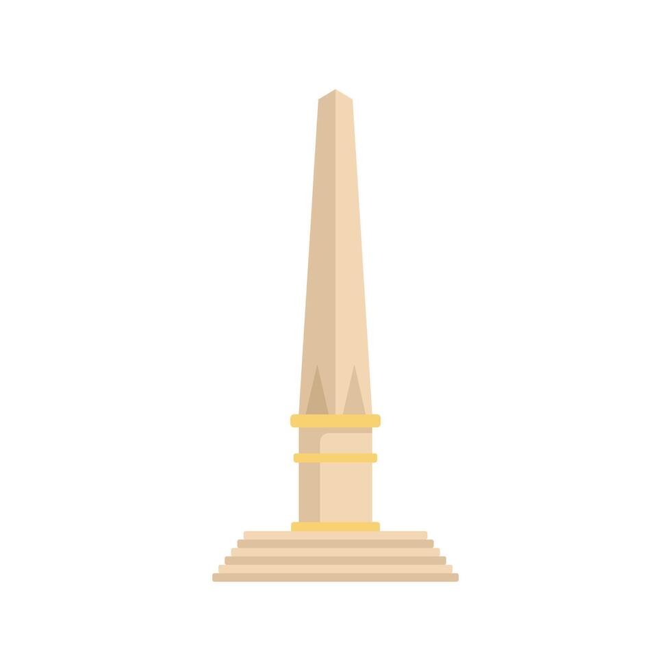 Tall obelisk standing on stone steps with golden details vector