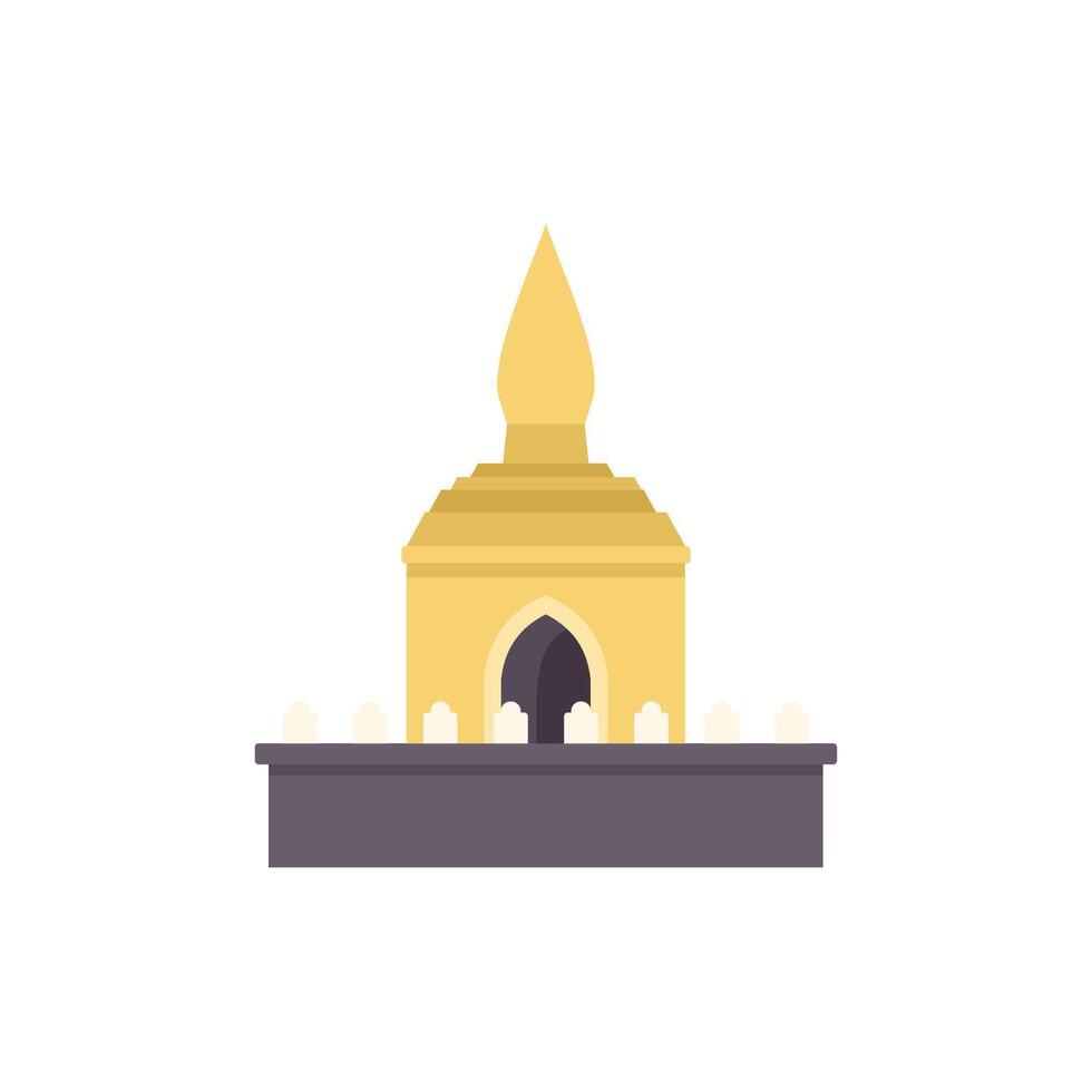 Pha that luang is a gold covered large buddhist stupa in the centre of vientiane, laos vector