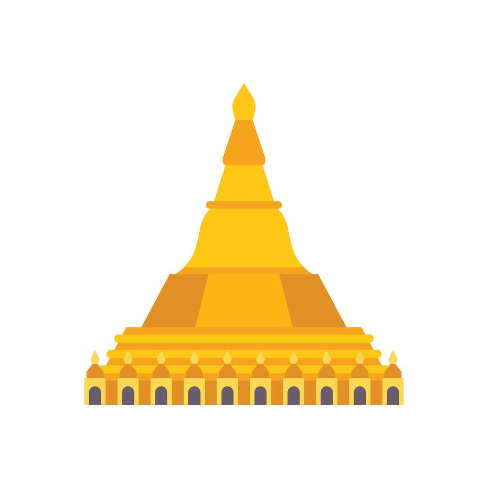 Shwedagon pagoda standing tall in yangon myanmar vector