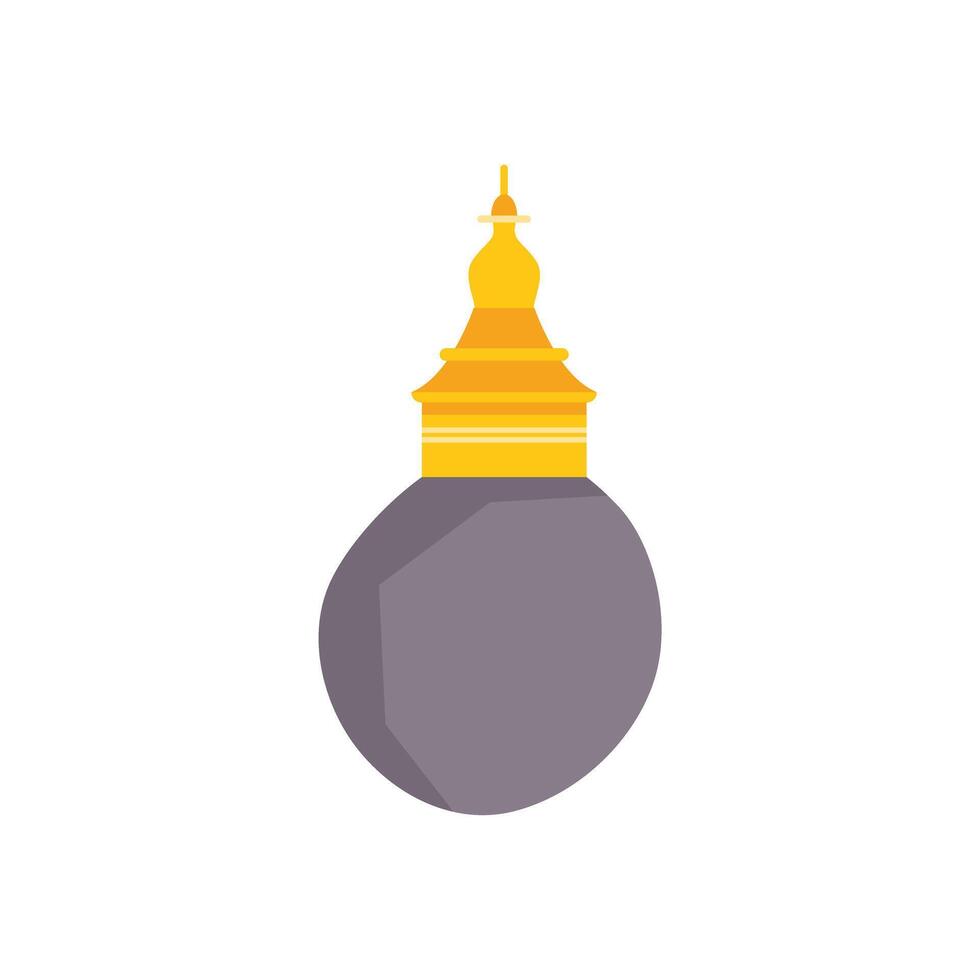 Golden shwedagon pagoda standing on a hill in yangon myanmar vector