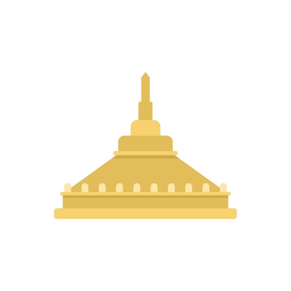 This vector illustration features a majestic buddhist temple complex
