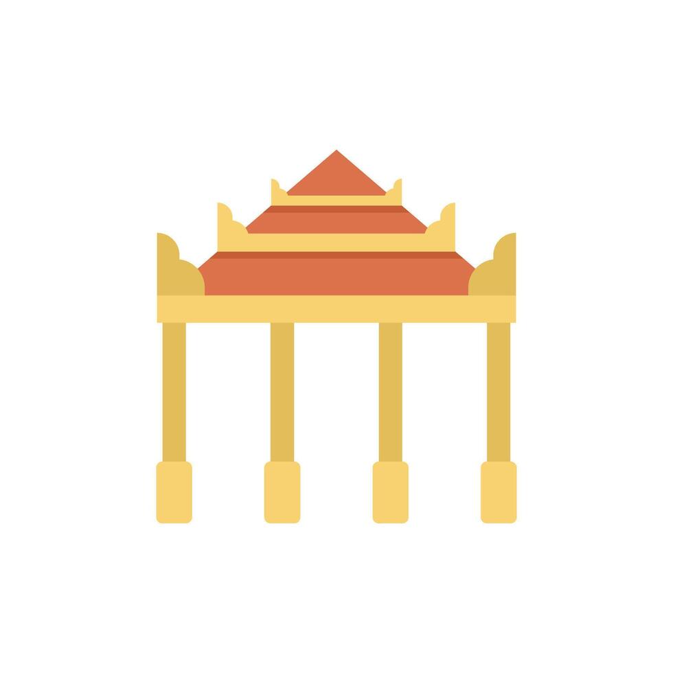 Asian temple gate building representing traditional architecture vector