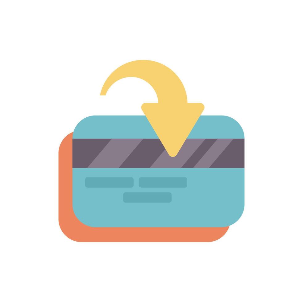 Credit card receiving money transfer icon illustrating online payment vector
