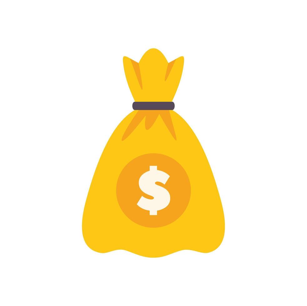 Yellow money bag full of savings is waiting to be invested vector