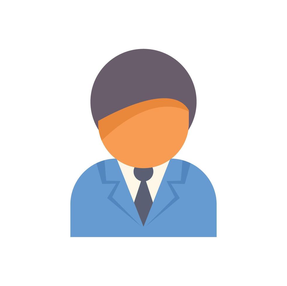 Businessman character wearing suit and tie looking forward vector