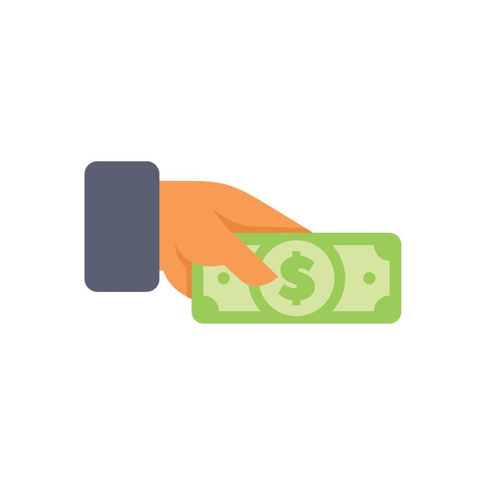 Businessman hand holding banknote making payment vector
