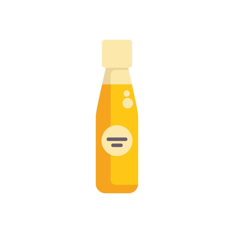 Yellow glass bottle containing sparkling water with bubbles vector