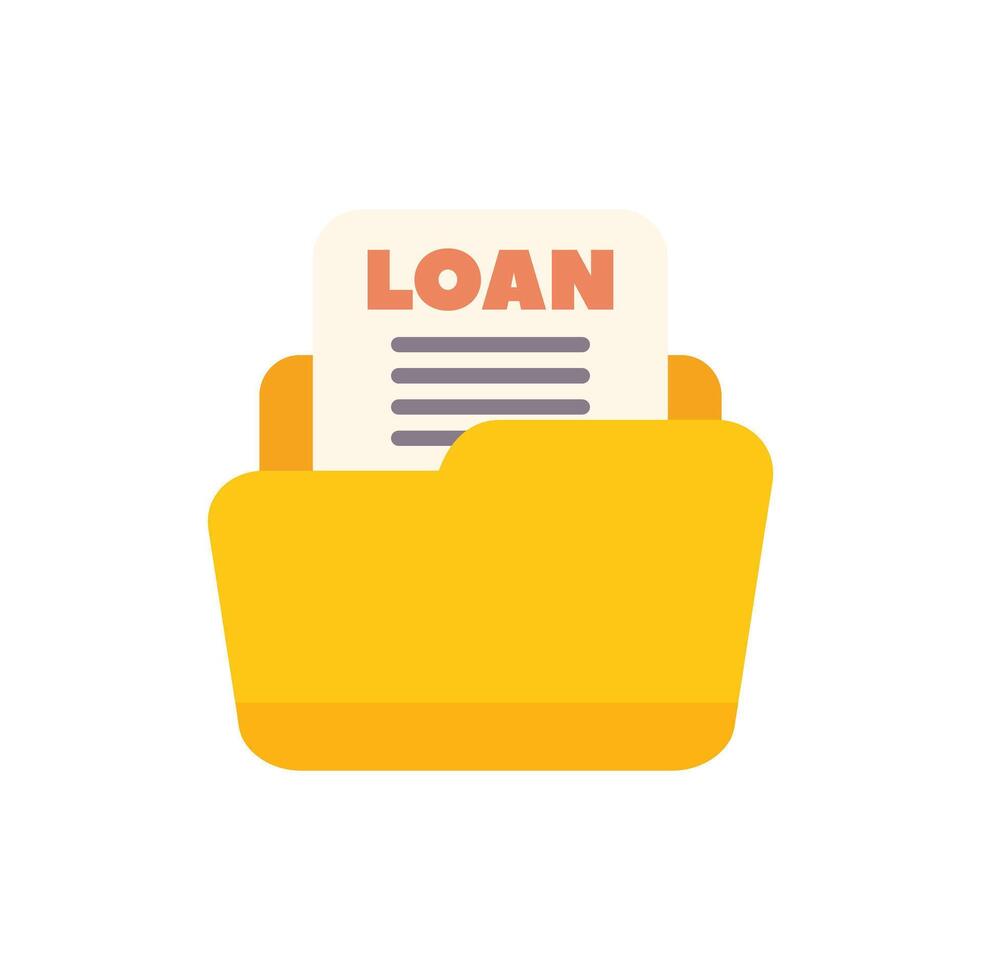 Loan agreement document inside a folder icon vector