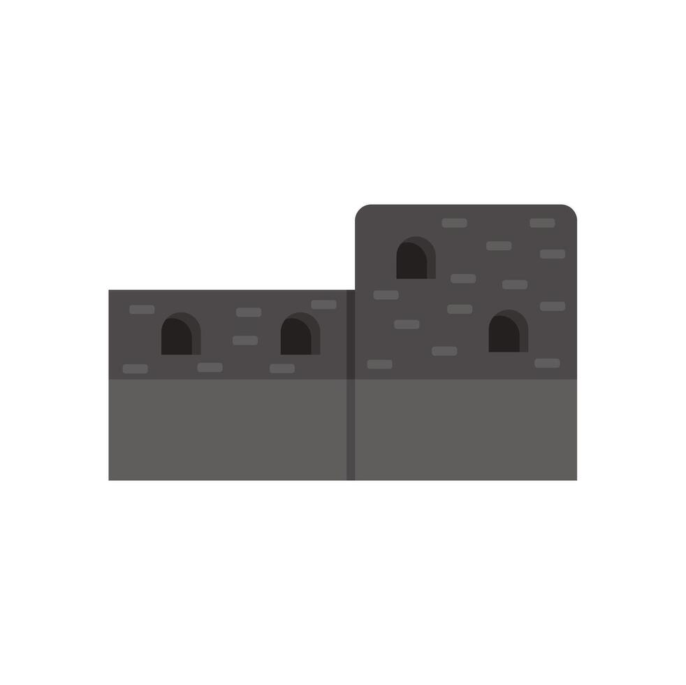 Medieval stone fortress wall protecting city from attackers vector