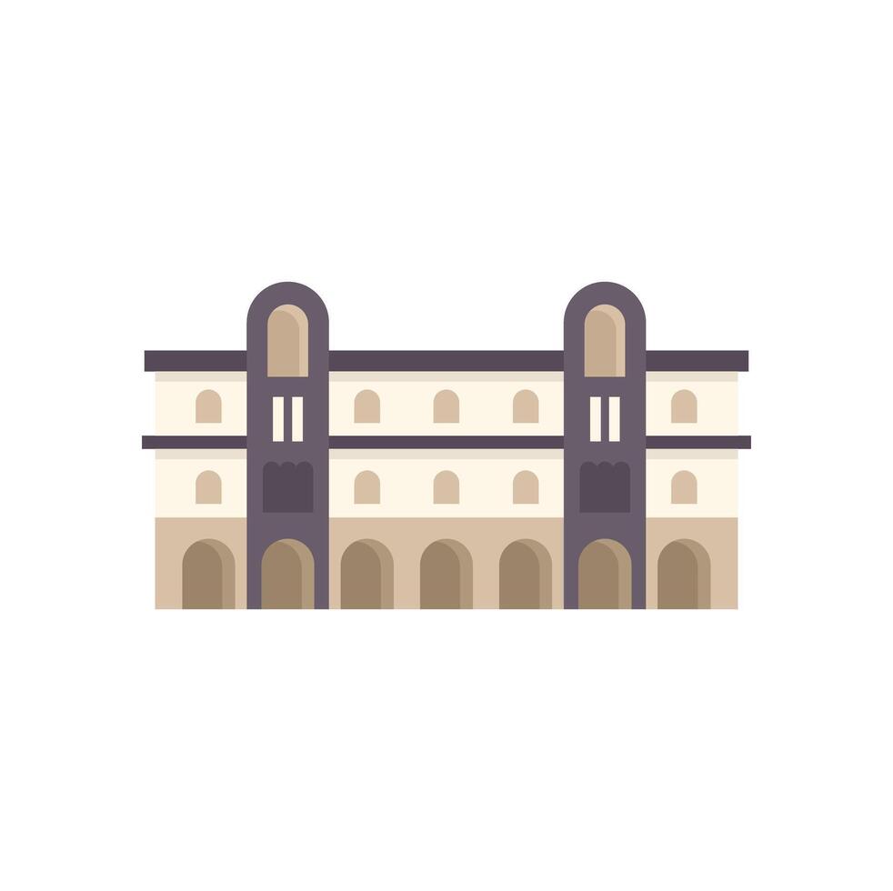 Palazzo vecchio building facade in flat design style vector