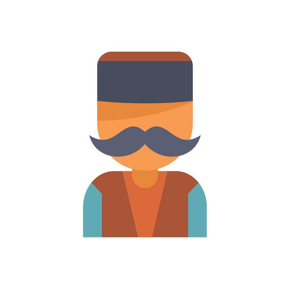 Turkish man wearing traditional hat and clothes smiling vector