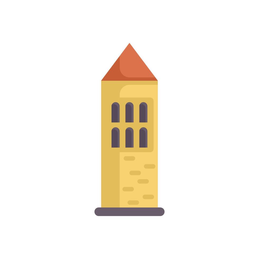Medieval stone tower with arched windows reaching for the sky vector